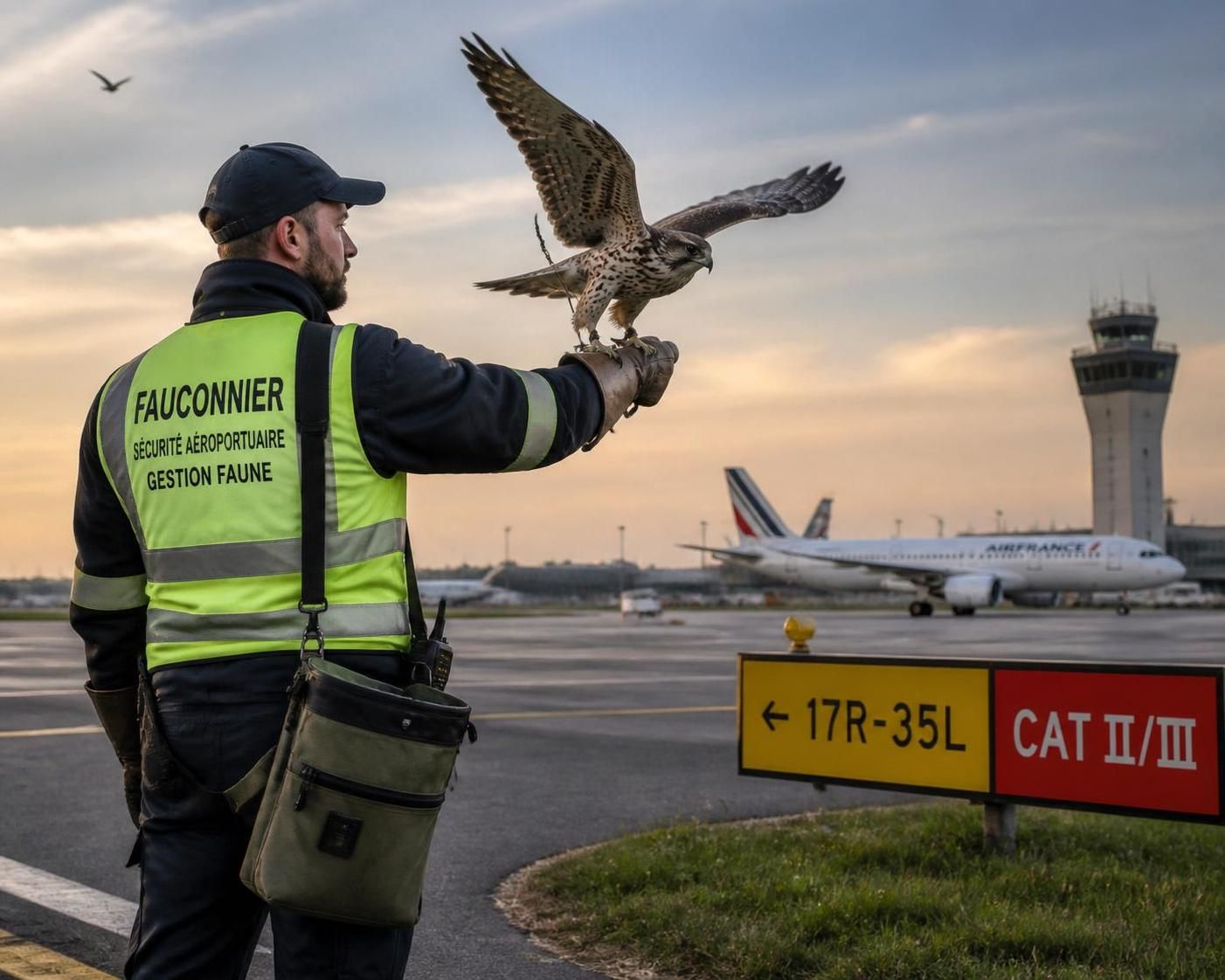 assurez votre activité de fauconnier prestataire en aéroport avec une assurance responsabilité civile adaptée, couvrant les risques spécifiques liés à votre métier en milieu aéroportuaire.