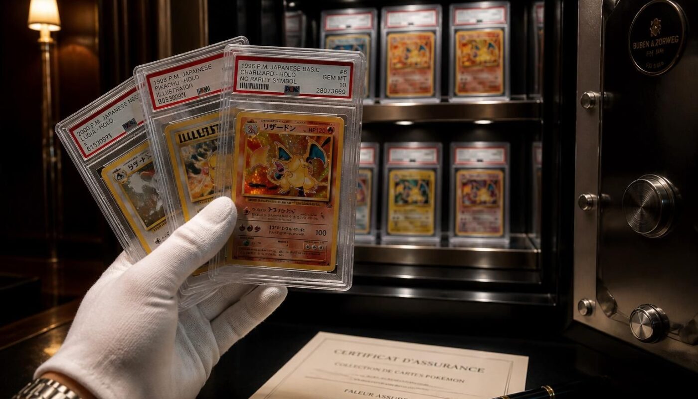 protégez votre collection précieuse de cartes pokémon gradées d'une valeur supérieure à 50 000 euros avec notre assurance spécialisée, offrant une couverture adaptée et une tranquillité d'esprit optimale.