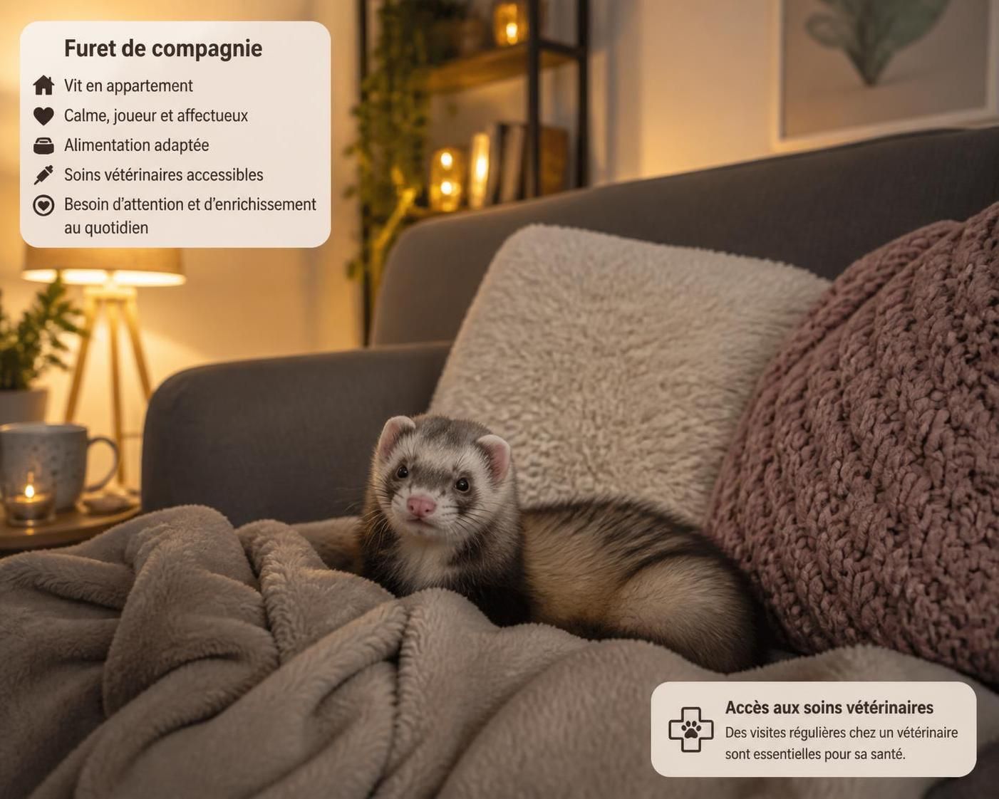 découvrez une mutuelle spécialement conçue pour les furets vivant en appartement, offrant des remboursements vétérinaires réels pour assurer la santé optimale de votre compagnon.