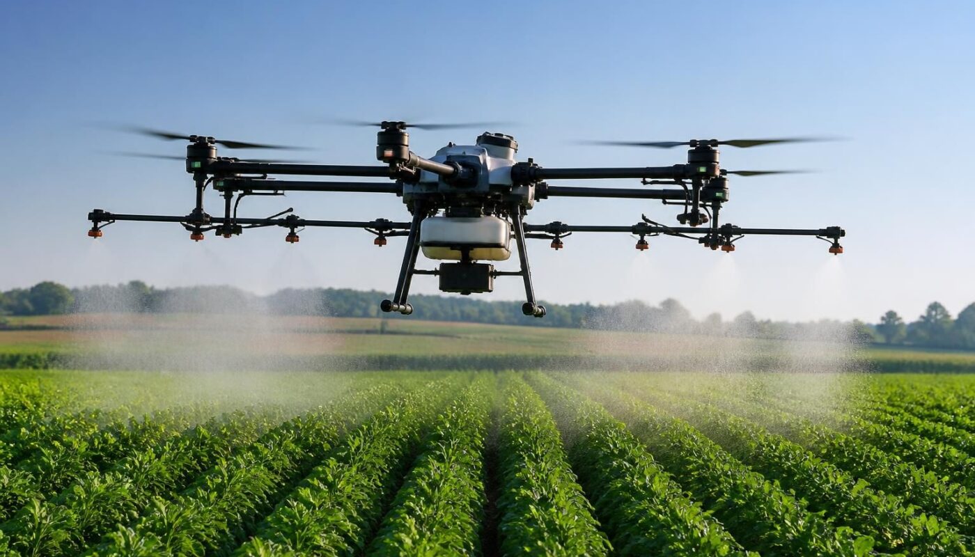 assurance spécialisée pour drones agricoles de pulvérisation de plus de 25 kg, protégeant votre équipement contre les dommages et responsabilités.
